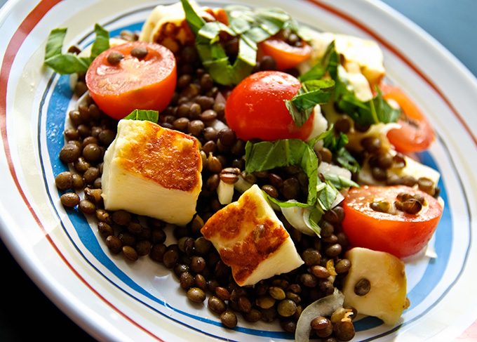 French Puy Lentil Salad with Halloumi Recipe